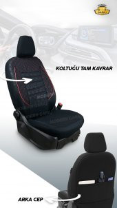 Modern Garaj Renault Megane 1-2-3, Fluence Uyumlu Gofrajlı Oto KoltuK Kılıfı Seti - 3