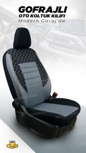Modern Garaj Peugeot 205, 206, 207, 208 Uyumlu Gofrajlı Oto Koltuk Kılıfı Seti - 2