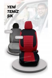 Modern Garaj Mitsubishi Gofrajlı Oto Koltuk Logolu Kılıfı Seti thumbnail 4