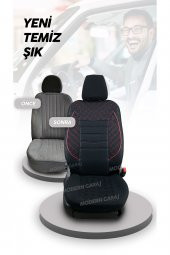 Modern Garaj Mitsubishi Gofrajlı Oto Koltuk Logolu Kılıfı Seti - 4