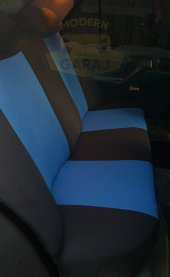 Modern Garaj Opel Astra, Corsa, Vectra Uyumlu Logolu Oto Koltuk Kılıf Seti EkoSportMavi thumbnail 2