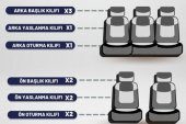 Modern Garaj Hyundaı Accent Era, Admire, Milenyum, Yumurta Kasa Uyumlu Logolu Oto Koltuk Kılıfı Seti - 3