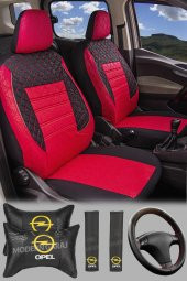 Modern Garaj Opel Astra, Corsa, Vectra Gofrajlı Yastık,Kemer Direksyon Oto Koltuk Logolu Kılıfı Seti thumbnail 1