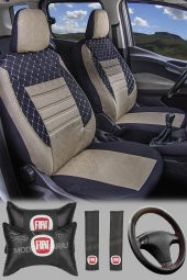 Modern Garaj Fiat Gofrajlı Oto Koltuk Kılıfı Yastık Kemer Direksiyon Kılıfı Seti AvantajlıSet thumbnail 1