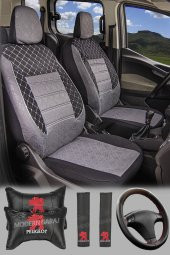 Modern Garaj Peugeot Gofrajlı Oto Koltuk Logolu Kılıfı Seti thumbnail 1