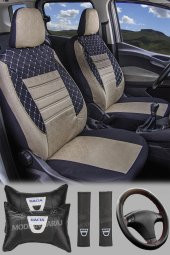 ModernGaraj Dacia Duster, Sandero, Logan, Solenza Uyumlu Yastık Kemer Gof Oto Koltuk KılıfSeti - 1