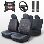 Fiat Oto Koltuk Kılıf Seti Fiat Logolu Ön Arka Koltuk Kılıfı Seti - 1
