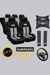 Focus, Fiesta, Escort Uyumlu Fume Oto Koltuk Kılıfı Boyun Yastığı Kemer Knforu Direksiyon Kılıfı - 1
