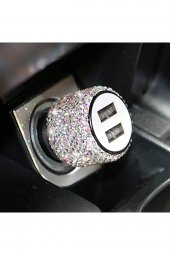 Janjanlı Swarovski Taşlı Usb Çakmaklık İphone Şarj Kablosu Hediyeli - 1