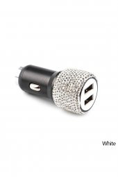Gümüş Swarovski Taşlı Çakmaklık Şarj Cihazı Usb Iphone Şarj Kablosu Hediyeli - 1