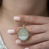 Gümüş Miks Taşlı Esmaül Hüsna Bayan Kolye SL3773 thumbnail 2