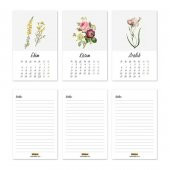 Vintage Çiçekli Masa Takvimi - 5