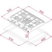 Teka GZC 75330 XB ExactFlame 70 cm Beyaz Cam Gazlı Ocak - 5