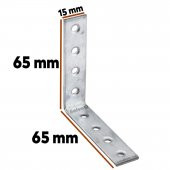 Mobilya Köşe Bağlantı Sabitleme L Demir Deprem Dolap Duvar Birleştirme Gönye 65x65x15 mm (25 ADET) - 2
