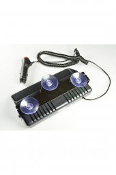 6 Ledli Çakar Lamba Vantuzlu Kırmızı-mavi Ikaz Lambası Çakmaklık Girişli - 4