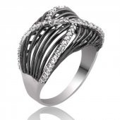 Gümüş Beyaz Taşlı Bayan Yüzük  SL2682 thumbnail 1