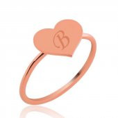 Gümüş Rose Harfli Kalp Bayan Yüzük SL2791 thumbnail 1