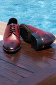 El Yapımı Bordo Renk Oxford Model 7 Cm Boy Uzatan Gizli Topuk Ayakkabı Damatlık Kundura - 1