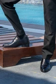 El Yapımı Loafer Model Siyah 7 Cm Boy Uzatan Erkek Ayakkabı Gizli Topuklu Kundura - 2