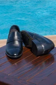 El Yapımı Loafer Model Siyah 7 Cm Boy Uzatan Erkek Ayakkabı Gizli Topuklu Kundura - 1