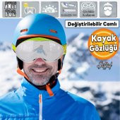 Bellasimo Kayak Gözlüğü Değiştirebilir Camlı Antifog Güneş Kar Gözlük Şeffaf Snowboard Glasses Gözlük - 1