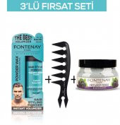 Fontenay Pudra Toz Wax Mavi 20gr + Şekil Tarağı 044 + Face And Body Scrub Böğürtlen 350ml 3Lü Set - 1