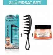 Fontenay Pudra Toz Wax Mavi 20gr + Şekil Tarağı 043 + Face And Body Scrub Çilekli 350ml 3Lü Set - 1
