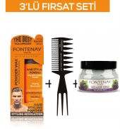 Fontenay Pudra Toz Wax Turuncu 20gr +Şekil Tarağı 034+ Face And Body Scrub Böğürtlen 350ml 3Lü Set - 1