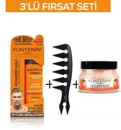 Fontenay Pudra Toz Wax Turuncu 20gr +Şekil Tarağı 044+ Face And Body Scrub Çilekli 350ml 3Lü Set - 1