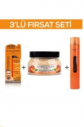 Fontenay Pudra Toz Wax Turuncu 20gr + Face And Body Scrub Şeftali 350ml + Saç Spreyi 400ml 3Lü Set - 1