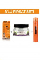 Fontenay Pudra Toz Wax Turuncu 20gr + Face And Body Scrub Böğürtlen 350ml +Saç Spreyi 400ml 3Lü Set - 1