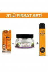 Fontenay Pudra Toz Wax Turuncu 20gr + FaceAndBody Scrub Böğürtlen 350ml+Saç Spreyi 2 400ml 3'Lü Set - 1