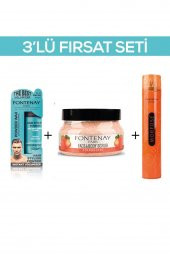 Fontenay Pudra Toz Wax Mavi 20gr + Face And Body Scrub Çilekli 350ml +Saç Spreyi 400ml 3Lü Set - 1
