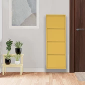 Mobilya Pratik Sarı Metal Ayakkabılık  MAC4 - 4 Kapaklı - 50X15X136 h - 2