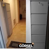 Mobilya Pratik 5'li Kilitli Metal Ayakkabılık - Açık Gri - 5