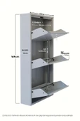 Gri Kilitli Metal Ayakkabılık   MAC3 - 3 Kapaklı - 50X15X103 h - 2