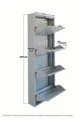 Gri Kilitli Metal Ayakkabılık   MAC4 - 4 Kapaklı - 50X15X136 h - 2