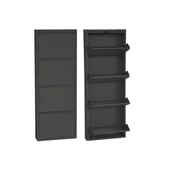 Mobilya Pratik 4'lü Metal Ayakkabılık - Siyah - 3