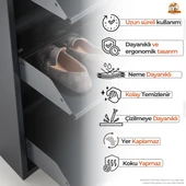 Antrasit Kilitli Metal Ayakkabılık   MAC4 - 4 Kapaklı - 50X15X136 h - 4
