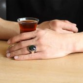 Gümüş Yeşil Zirkon Taşlı Erkek Yüzük  SL3255 thumbnail 2