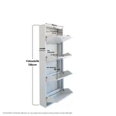 Mobilya Pratik 4'lü Kilitli Metal Ayakkabılık - Beyaz - 3