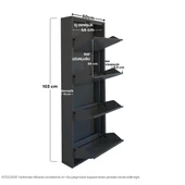 Antrasit Metal Ayakkabılık  MAC4 - 4 Kapaklı - 50X15X136 h thumbnail 3