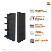 Antrasit Metal Ayakkabılık  MAC5 - 5 Kapaklı - 50X15X169 h thumbnail 2