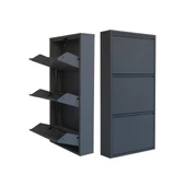 Antrasit Metal Ayakkabılık  MAC3 - 3 Kapaklı - 50X15X103 h thumbnail 1