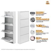 Beyaz Metal Ayakkabılık   MAC4 - 4 Kapaklı - 50X15X136 h thumbnail 2