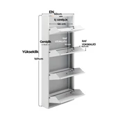 Beyaz Metal Ayakkabılık   MAC4 - 4 Kapaklı - 50X15X136 h thumbnail 3