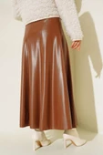 Kemerli Çımalı Deri Etek Taba thumbnail 3