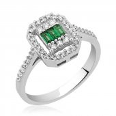 Gümüş Baget Kesim Bayan Yüzük  SL3306 thumbnail 1