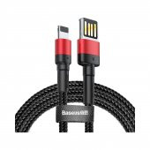 Baseus CALKLF-G91 Cafule 2.4 A Lightning 1 Metre Şarj Kablosu Kırmızı - 1