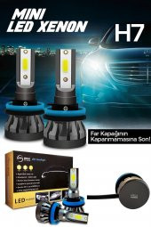 Mega Oto Market Slim Led Xenon Şimşek Etkili Mini Beyaz H7 Kapak Kapanma Garantili - 1